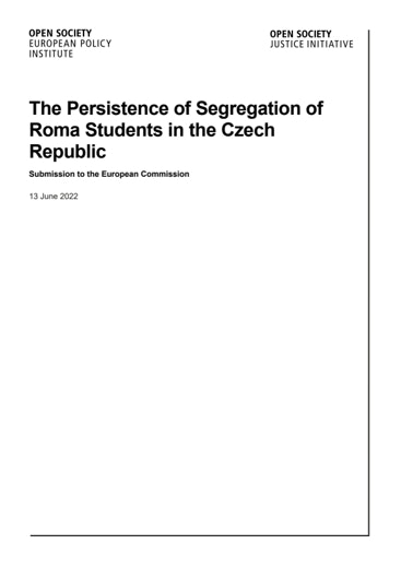 First page of PDF with filename: The-Persistence-of-Segregation-of-Roma-Students-in-the-Czech-Republic.pdf