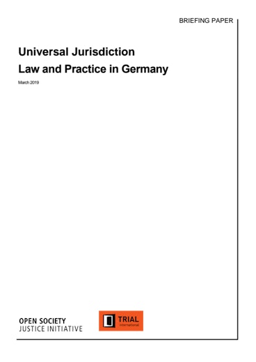 First page of PDF with filename: universal-jurisdiction-law-and-practice-germany.pdf