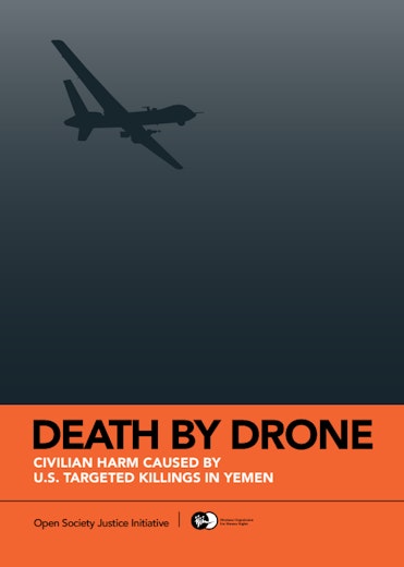 First page of PDF with filename: death-drones-report-eng-20150413.pdf