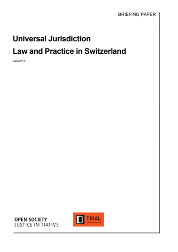 First page of PDF with filename: universal-jurisdiction-law-and-practice-switzerland.pdf