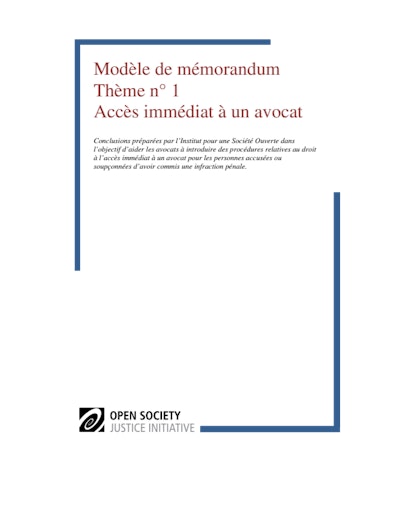 First page of PDF with filename: modele-de-memorandum-acces-immediat- avocat-20120523.pdf