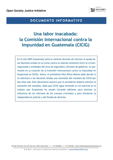 First page of PDF with filename: cicig-report-spanish-20150319-final_0.pdf