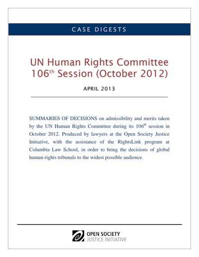 First page of PDF with filename: case-digests-human-rights-committee-106-session-20130425.pdf