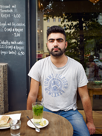 A man sitting.
