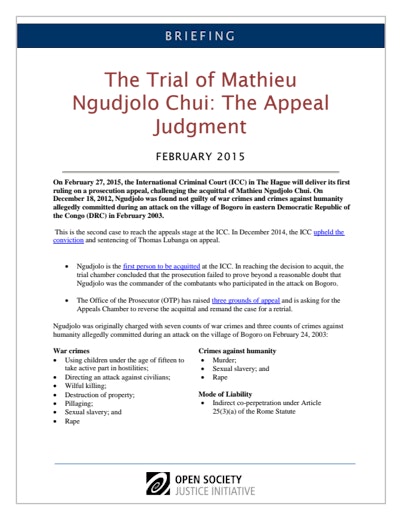 First page of PDF with filename: briefing-ngudjolo-appeal judgment-021815_0.pdf