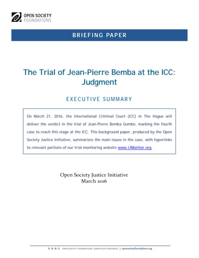First page of PDF with filename: briefing-bemba-judgment-20160315.pdf