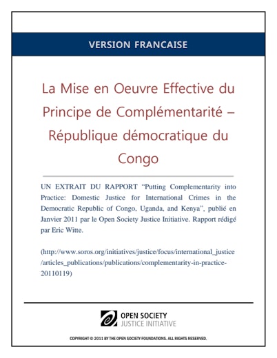 First page of PDF with filename: complementarity-drc-francais-20110728_0.pdf