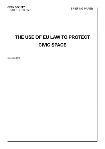 First page of PDF with filename: briefing-eu-law-civic-space.pdf