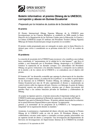 First page of PDF with filename: briefing-paper-unesco-prize-spanish-20100927_0.pdf