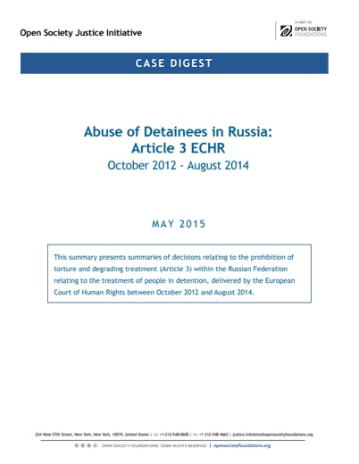 First page of PDF with filename: case-digest-abuse-detainees-russia-article-3-echr-20150622.pdf