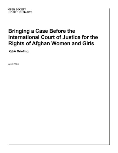 First page of PDF with filename: Q&A-Litigating-for-the-Rights-of-Afghan-Women-and-Girls-Before-the-ICJ-Final.pdf