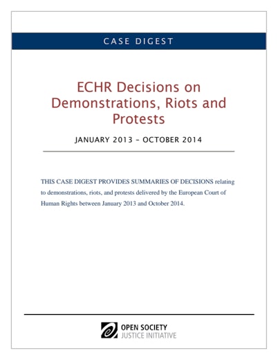First page of PDF with filename: case-digest-ECHR-protest-11212014.pdf