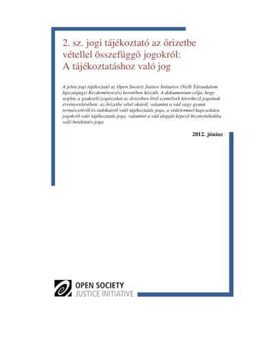 First page of PDF with filename: arrest-rights-template-brief-right-to-information-hungarian-2013053.pdf