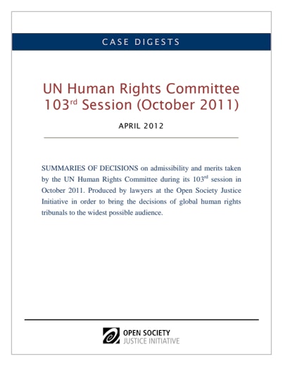 First page of PDF with filename: case-digest-un-human-rights-committee-20120404.pdf