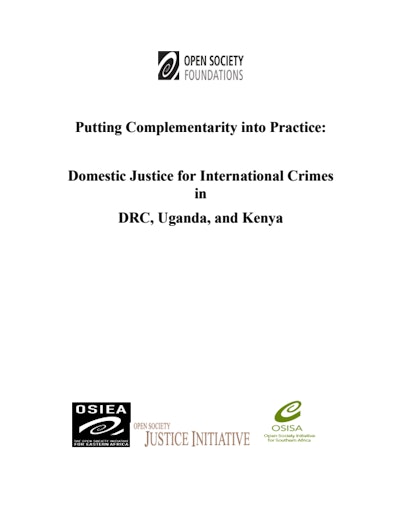 First page of PDF with filename: putting-complementarity-into-practice-20110120.pdf