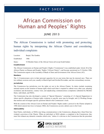 First page of PDF with filename: fact-sheet-african-commission-human-peoples-rights-20130627.pdf