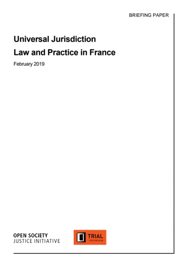 First page of PDF with filename: universal-jurisdiction-law-and-practice-france.pdf