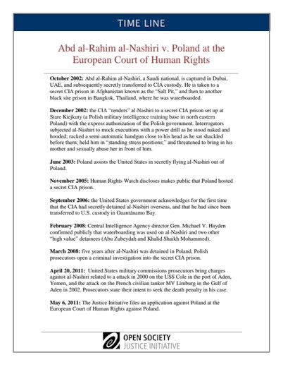 First page of PDF with filename: nashiri-echr-timeline-11252013_0.pdf
