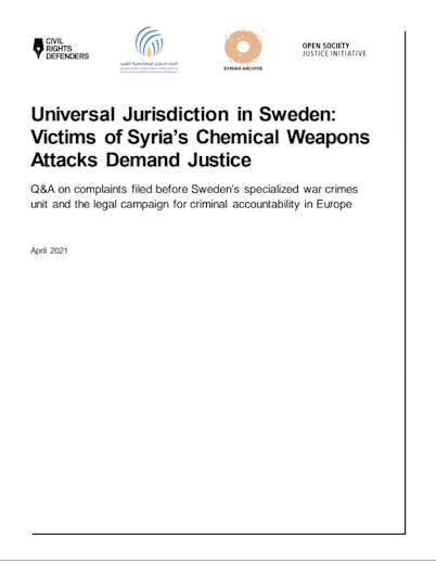 First page of PDF with filename: faq_chemical-weapons-criminal-complaints-in-sweden_04192021.pdf