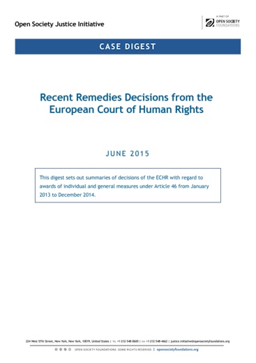 First page of PDF with filename: case-digests-echr-remedies-2013-2014-20150708.pdf