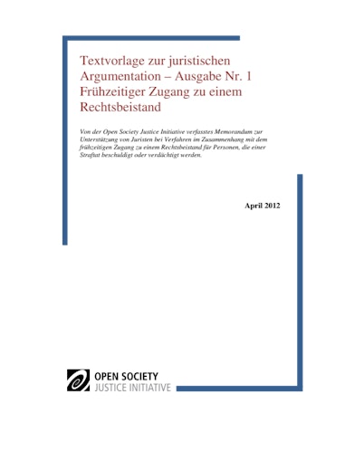 First page of PDF with filename: textvorlage-zur-juristischen-argumentation-frühzeitiger-zugang-zu-einem-rechtsbeistand-20120531.pdf