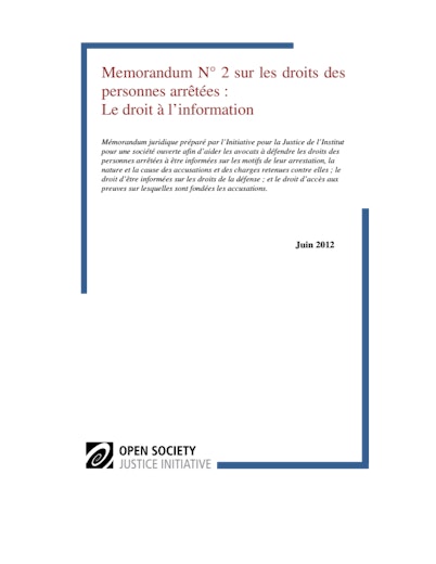 First page of PDF with filename: arrest-rights-brief-right-to-infromation-french-20130211.pdf