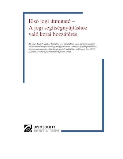 First page of PDF with filename: első-jogi-útmutató-a- jogi-segítségnyújtá-shoz-való-korai hozzáférés-20120924.pdf
