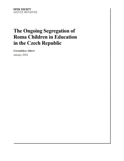 First page of PDF with filename: 25.01.24-Report-on-ongoing-segregation-in-the-Czech-Republic-(002).pdf