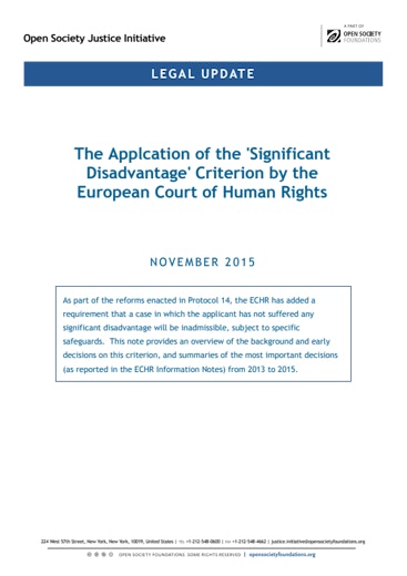 First page of PDF with filename: briefing-echr-significant-disadvantage-20151120.pdf
