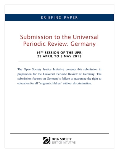 First page of PDF with filename: universal-periodic-review-germany-16-session-upr-20130726.pdf