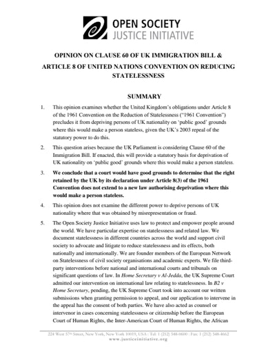 First page of PDF with filename: briefing-clause60-03112014.pdf